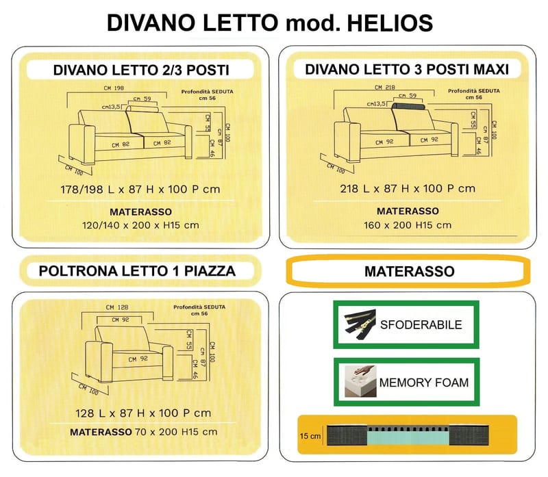 Mod. Divano Letto HELIOS 3 posti by Nottiblu - Thumbnail 4